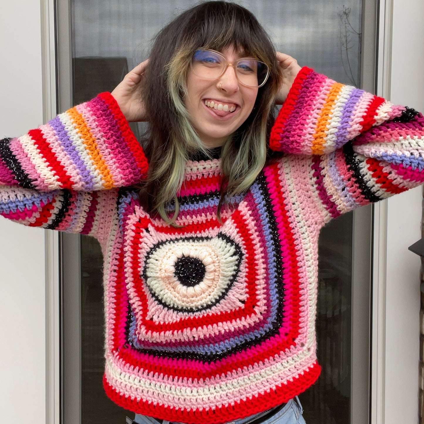 Valentines Eye Candy sweater - OOAK